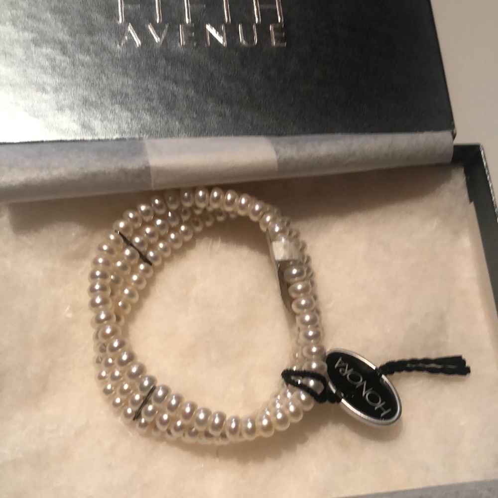 NWT Honora Pearl and Sterling Silver stretch bracelet